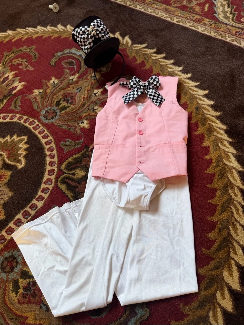 Kids Pink Vest & White Pants and Body Suit Costume